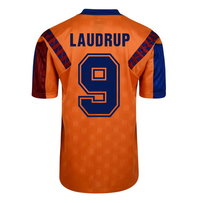 Score Draw Barcelona 1992 Away Shirt (Laudrup 9)-SoccerKits Hub | Buy Soccer Jerseys Online